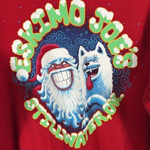 🎄Vintage ESKIMO JOE’S Stillwater,OK Christmas Graphic CREWNECK Sweatshirt - EUC - Picture 4 of 9